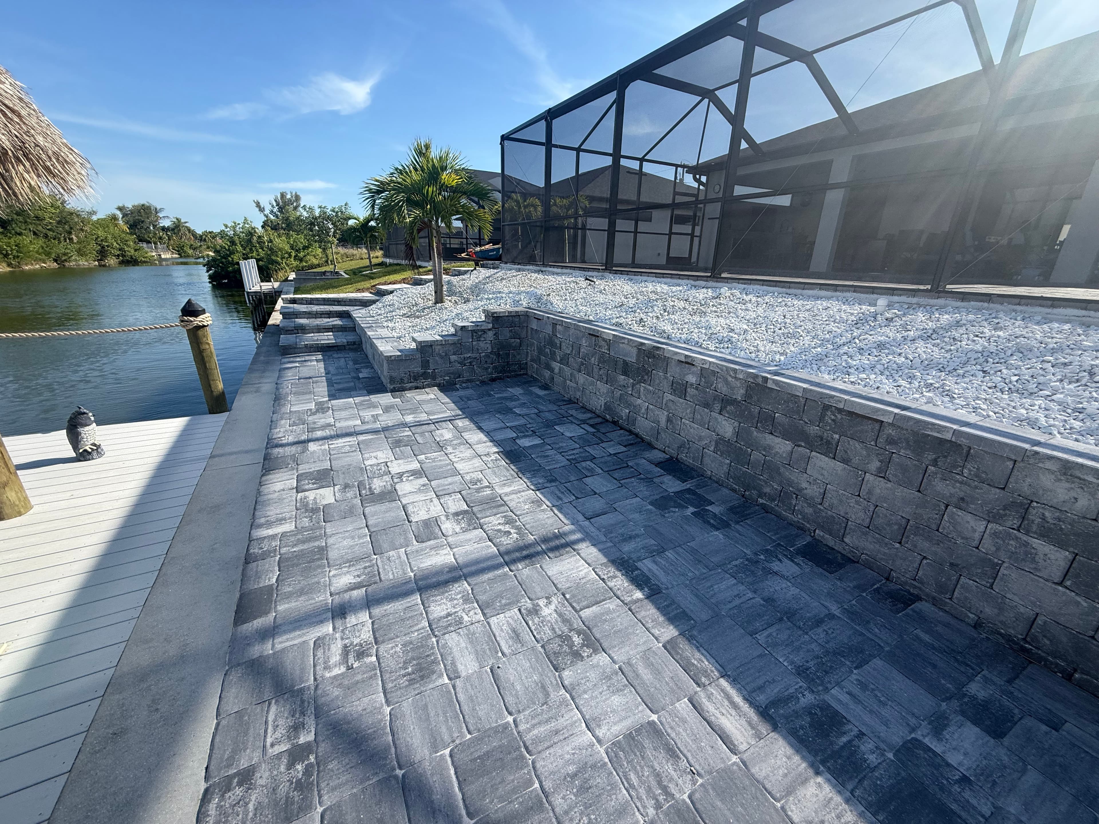 Project Waterfront Paver Patio and Retaining Wall Done Right image