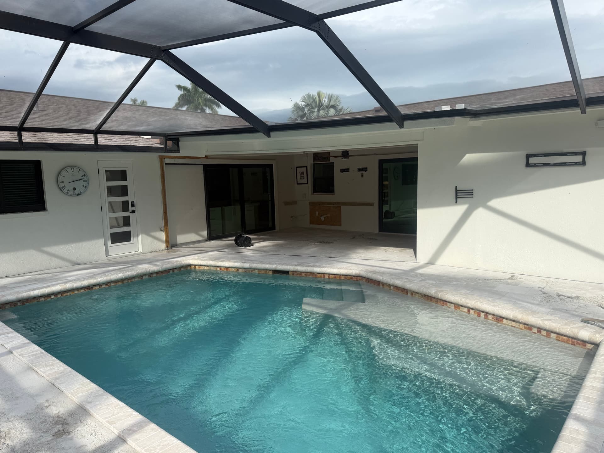 Diana Royal Leathered Marble Pool Deck Installation in Progress image