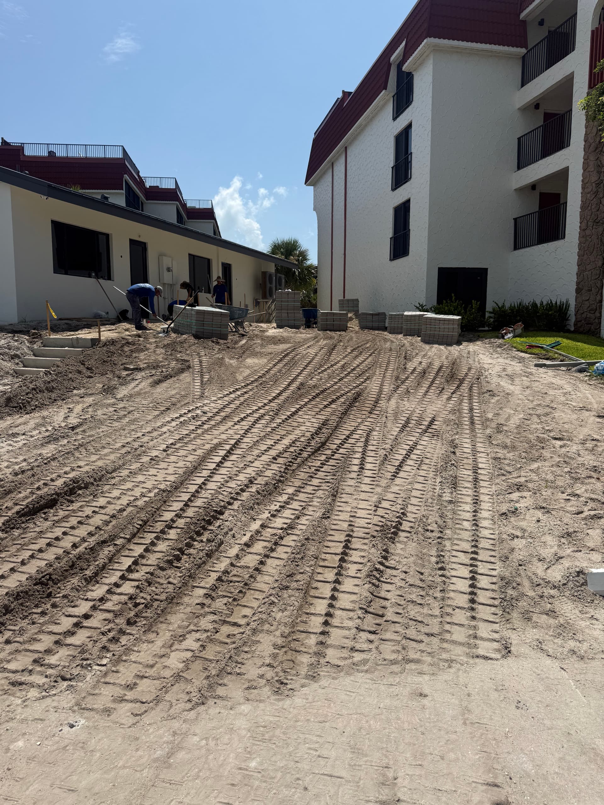 Clubhouse Walkway Paver Installation In Progress image