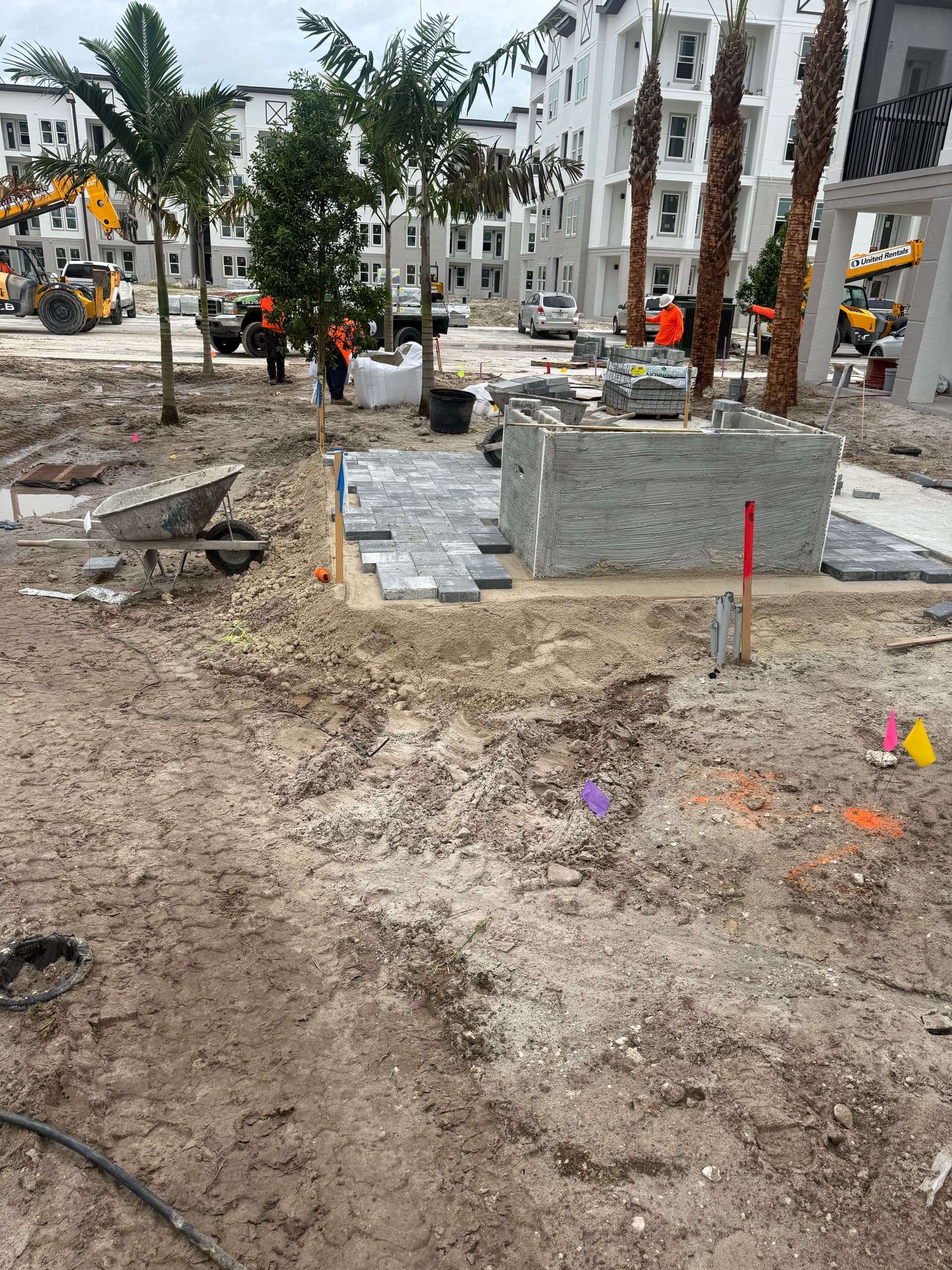 Trim Run Pavers and Glacier Stone Coming Together on This Build image